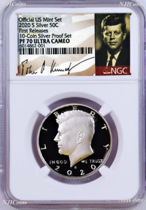 2020 S Silver Kennedy Half Dollar NGC PF70 FR Signature Label from 10-coin-set