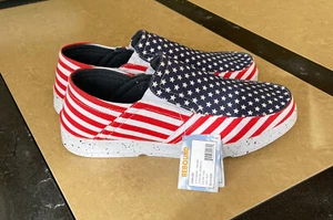 ISLAND SURF MEN'S SHOES. SIZE:10. ULTRA-LIGHT.CUSHION. STARS & STRIPES. SLIP ON - Picture 1 of 6