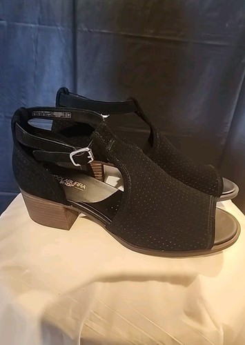 Sandali UGG Koolaburra donna Ashlyn nero pelle scamosciata tacco a blocco US 10