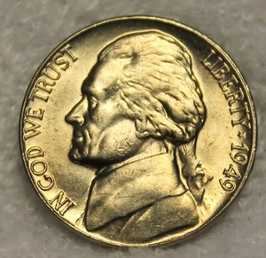 1949 bankfrisch Jefferson Nickel fast volle Stufen - Bild 1 von 2
