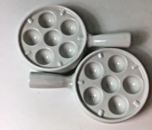 Apilco White Porcelain 6 Hole Escargot Baking Dishes x2 - Picture 1 of 5