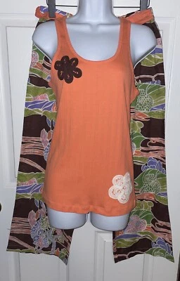 Natori Cruz Sz Medium Floral Sleeveless 100% Cotton Pajamas Pajama Set EUC - Image 1 of 4