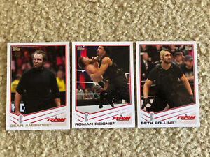 2013 topps wwe roman reigns moxley seth rollins big e rookie card wrestling lot