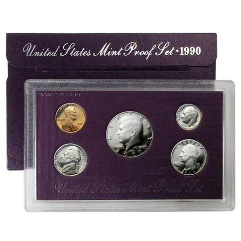 1990 Proof Set - 5 Coin Set Cover