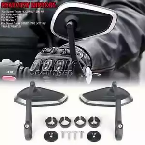 Handlebar Rearview Side Mirrors Bar End Mirror Kit For Street Triple S 765 RS R - Picture 1 of 15