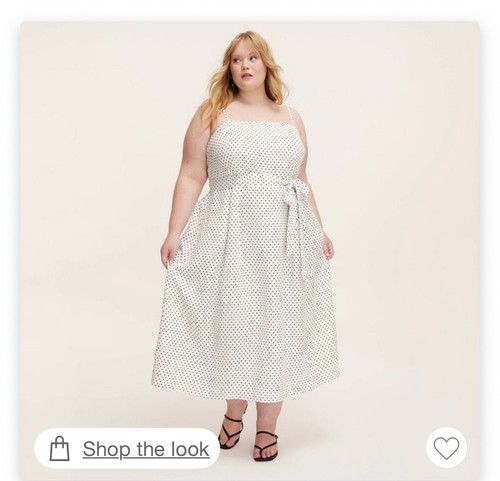 Kate Spade New York x Target Mini abito midi a pois con cravatta in vita panna nero XXL