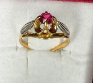 Hermoso anillo vintage soviético URSS ORO 14K 583 piedra joyería 2,54 g - tamaño 5,75 - Imagen 1 de 11
