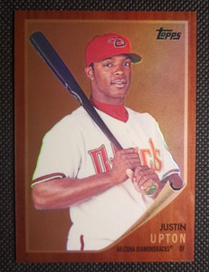 2008 Topps Chrome Refractor SP /100 Justin Upton Diamondbacks Baseball Card RARE