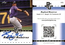 Raphael Ramirez Signed 2013 Leaf Perfect Game #45 Card Auto AU