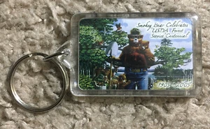 Vintage Smokey The Bear Keychain Key Ring USDA Forest Serves Centennial Rare - Picture 1 of 4