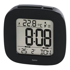 Hama Funkwecker Wecker Funkuhr DCF RC45 Digital Kalender Snooze Thermometer SW - Bild 1 von 3