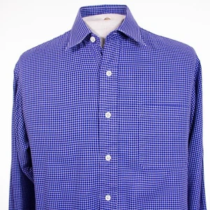 Robert Talbott Best of Class Mens 15.5 x 34 Blue Check LS Button Front Shirt - Picture 1 of 10