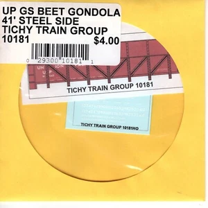 HO Scale Tichy Train 10181 UP GS Beet Gondola 41' Steel Side Decal Set - Picture 1 of 2