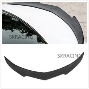 For Cadillac ATS 2013-2018 Sedan Carbon Fiber Look Rear Trunk Lip Spoiler Wing - Picture 1 of 5