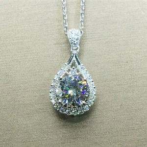 Collar colgante de boda relleno de plata 925 para mujer joyería de circón cúbico de lujo - Imagen 1 de 4