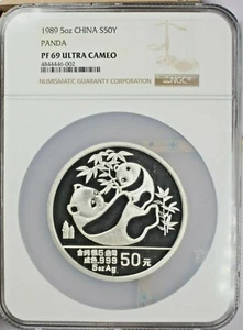 1989 Silver Panda 5 oz. 50 Yuan NGC PF69 Ultra Cameo - Picture 1 of 2
