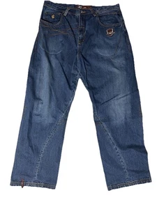 Rocawear Jeans Mens 40W/34L Blue Classic Fit Straight Leg Medium Wash Denim Logo - Picture 1 of 4