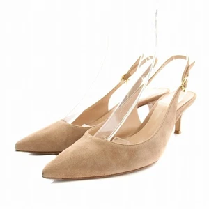 Gianvito Rossi Ribbon Sling Pumps Pointed Toe Ankle Strap High Heels Pink Beige - Picture 1 of 9