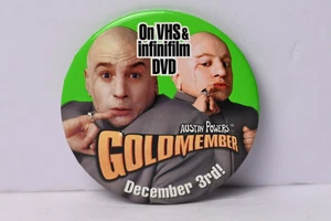 2002 Austin Powers Goldmember Movie Promo Pinback Button - Dr Evil & Mini Me - Picture 1 of 5