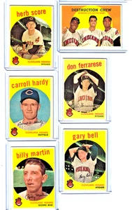 1959 Topps Baseball -lot of 6 #88 166 168 247 295 327 Cleveland Indians! - Picture 1 of 8