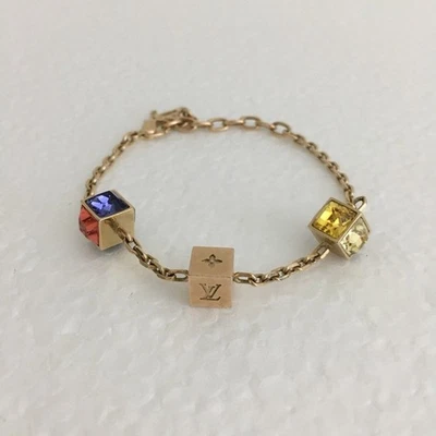 Pulsera Louis Vuitton Crystal Gamble Station 8" 100% Auténtica Chapada en Oro Foto 1 de 4