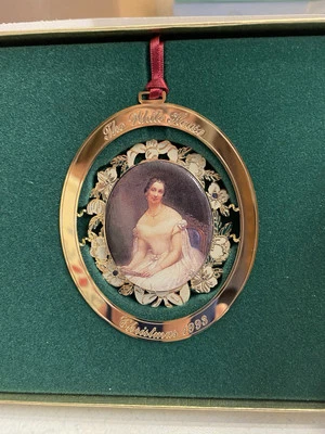 Adorno de Navidad de la Asociación Histórica de la Casa Blanca 1993 Presdt Tyler Esposa Foto 1 de 4