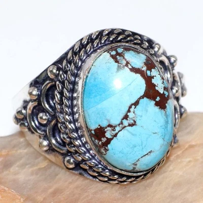 Oferta Caliente Turquesa 925 Anillo Chapado en Plata EE. UU. 10 Exquisita Joyería GW Foto 1 de 3