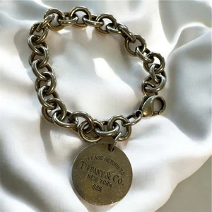 Tiffany & Co. Return to Tiffany 7,5 Zoll rundes Kettenarmband 925 Sterling Silber - Bild 1 von 6