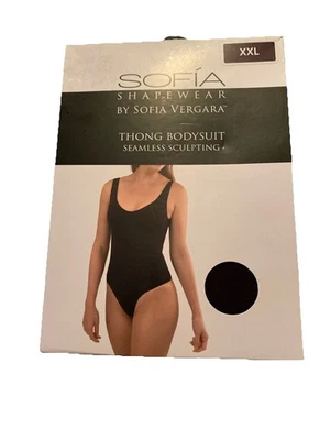 NEW Sofia Shapewear by Sofia Vergara Black Thong Bodysuit Size XXL - Image 1 of 2
