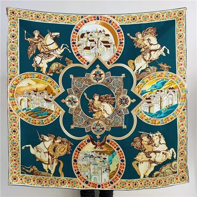 100% Шелковый простоя атласный шарф бандана квадратная шаль надежном моды цветок печати 43» - Изображение 1 из 4