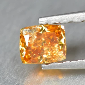 0.13Ct Cushion _ Supreme Untreated Orange Color Natural Diamond - Picture 1 of 2