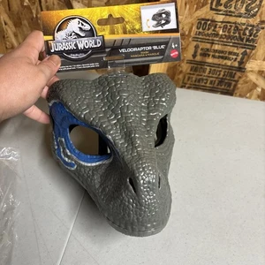 Máscara Dino Dinosaurio Raptor Azul Velociraptor Oficial Jurassic World NUEVA NUEVA CON ETIQUETAS - Imagen 1 de 5