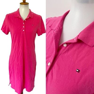 Tommy Hilfiger Women's Polo Shirt Dress Classic Fit Pink Classic Fit M Medium - Image 1 of 4