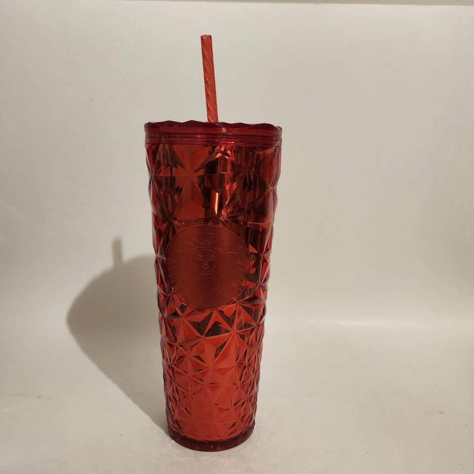 STARBUCKS Winter Holiday Jeweled Tumbler Red 24 oz.
