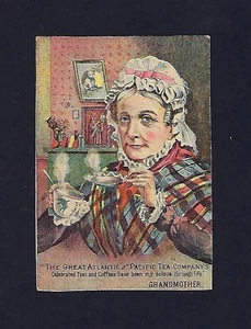 1880's Victorian Trade Card, Great Atlantic & Pacific Tea Co. Grandmother - Bild 1 von 2