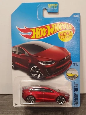 Rare 2015 Hot Wheels Tesla Model X Red Factory Fresh #196 1:64 Diecast NIP - Image 1 of 4