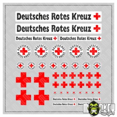 Aufkleber 45 teilig Modellbau RC DRK Sticker Deutsches Rotes Kreuz - Bild 1 von 4
