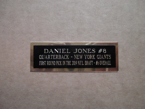 Daniel Jones Football Card New York Giants Card Plaque Nameplate 1" X 3" Cover