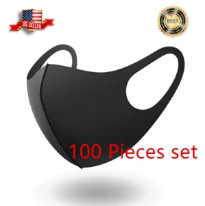 100Pcs Reusable Washable Soft Foam Cloth Face Mask Cover Stretchable Adult Size - Picture 1 of 7