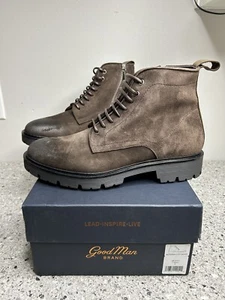 Good Man Brand Modern City Boots Size 9 Brown Lace/Zip Italy Luxury Leather New - Picture 1 of 7