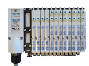 Festo Krümmer VMPA-KMS1-24-2.5/MPA-MPM-VI mit (4) 533342 & (8) 533347 Ventilen - Bild 1 von 5