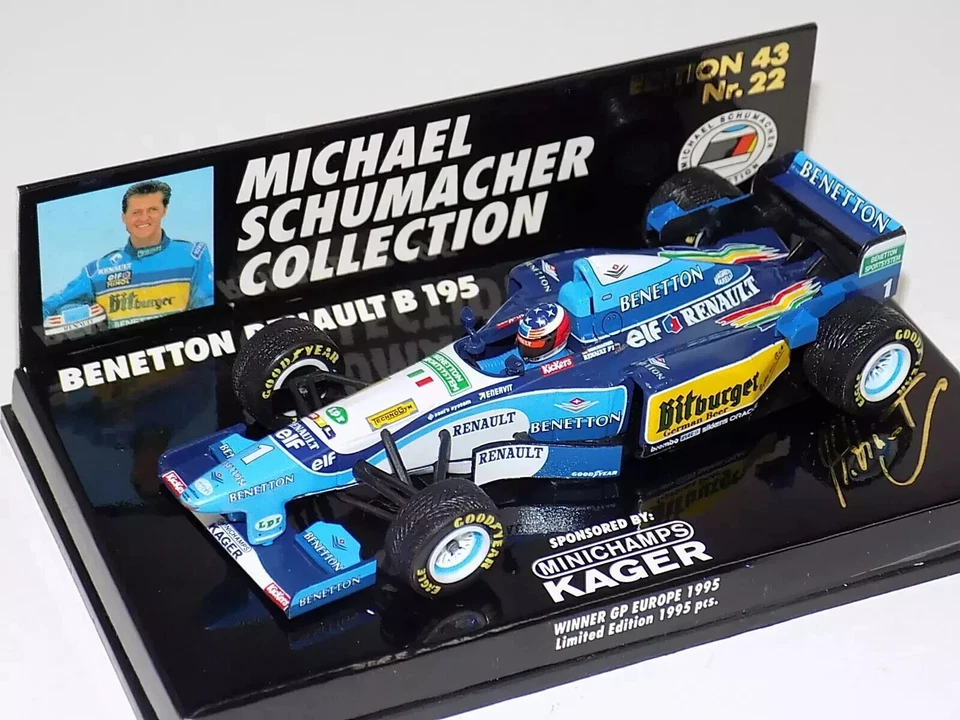 Minichamps 1:43 Benetton Renault B195 M. Schumacher Winner GP Europe 1995 KAGER - Bild 1 von 1