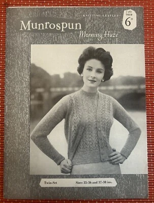 WOMENS VTG 60’s CLASSIC TWIN SET JUMPER & CARDIGAN 35”-38” KNITTING PATTERN 7010 - Image 1 of 2