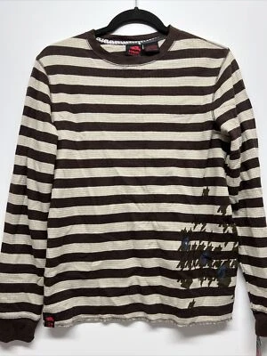 NUEVO CON ETIQUETAS Tony Hawk Niños Camisa Térmica Beige Marrón Rayas Manga Larga Grande 14/16 Foto 1 de 4