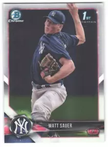2018 Bowman Matt Sauer #BCP102 Chrome Prospects - Picture 1 of 2