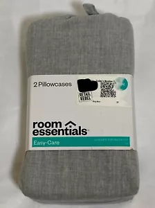 Room Essentials 2 Pillowcases King size-gray - Picture 1 of 1