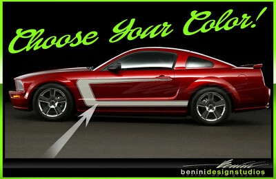 Calcomanías laterales personalizadas a rayas C para Ford Mustang GT SVT Saleen 2005-2009 Foto 1 de 2