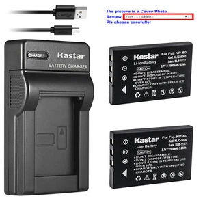 Kastar Battery Slim Charger for Vivitar Digital Video Camera DVR-840XHD DVR-530 - Picture 1 of 11