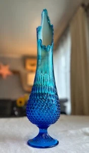 FENTON GLASS - Hermoso Jarrón Azul Turquesa GRANDE 19.75" o Arte Escultura Vidrio - Imagen 1 de 22