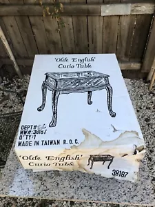 Vintage Olde English Curio Table Vitrine Glass Display Case Hinged NOS - Picture 1 of 6